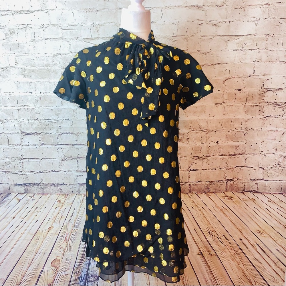 Thread Social Metallic Gold & Black SS Dress